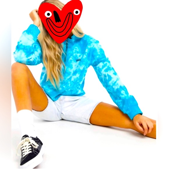 Vans | Cropped Quarter Zip Sweatshirt | Enamel Blue - Picture 2 of 9